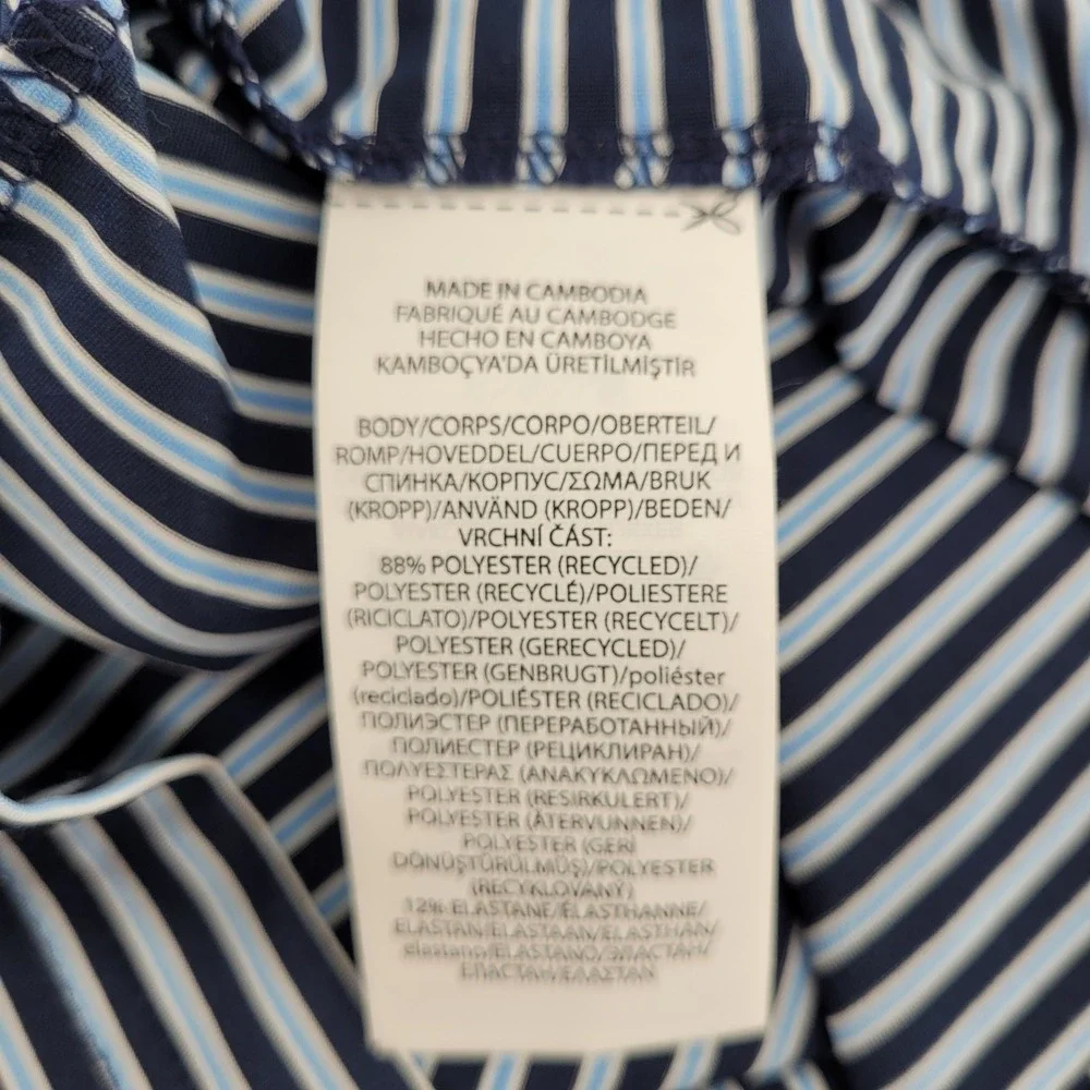 RLX‎ Ralph Lauren Polo Shirt Mens XL Stripe Navy Light Blue Golf Performance